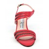 Sandales cuir mat rouge et cuir résille noires, MI-507, Yves de Beaumond