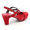 Sandales cuir daim, rouges, à plateau, 3775, Plumers, femme petites pointures