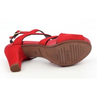 Sandales cuir daim, rouges, à plateau, 3775, Plumers, femme petites pointures