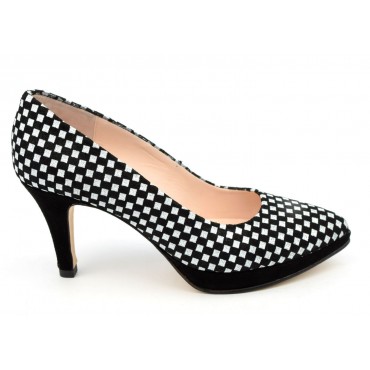 Black and white checkered clearance heels