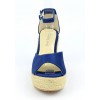 Sandales compensées, aspect daim, bleu marine, Delphinette , femme petites pointures
