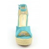 Sandales compensées, aspect daim, bleu turquoise, Delphinette , femme petites pointures