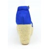 Sandales compensées, aspect daim, bleu royal, Maisila , femme petites pointures
