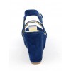 Sandales compensées, aspect daim, bleu marine, Noram , femme petite pointure