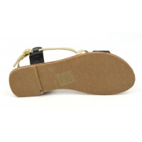 Sandales nu-pieds, aspect cuir mat noir, petites pointures. 3746