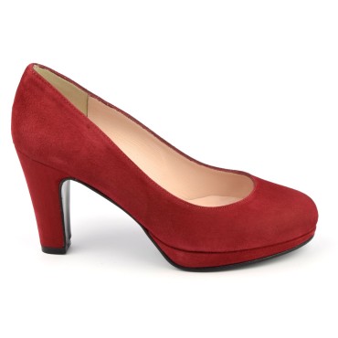 Escarpins cuir daim rouge, Yves de Beaumond, 4079