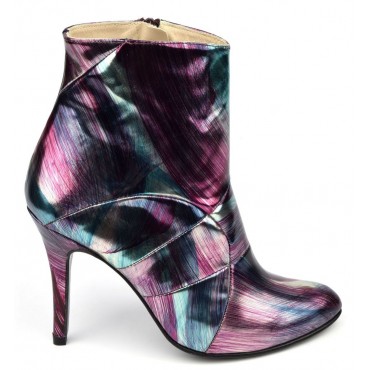 Bottines Fashionista, cuir métallisé, multicolores, MI-408 , Yves de Beaumond