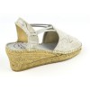 Espadrilles sandales compensées, cuir motif reptile argent, Torino-LY , Toni Pons