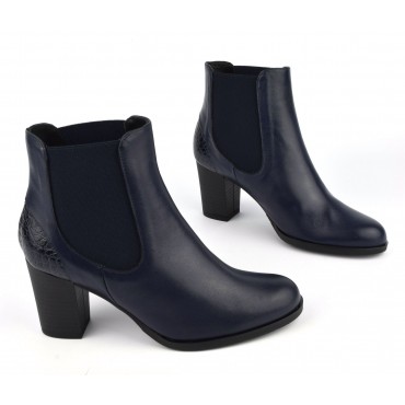 Bottines cuir mat bleu marine, FZ97587