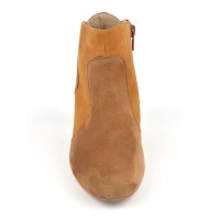 Boots cuir daim, camel, F2366