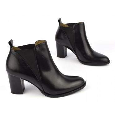 Bottines, cuir mat, noir, F2426