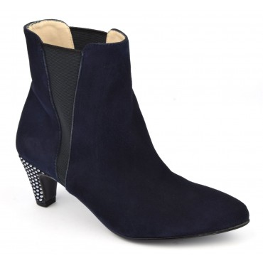 navy blue kitten heel boots