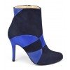 Bottines hauts taloins, cuir daim bleu, MI-408