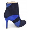 Bottines hauts taloins, cuir daim bleu, MI-408