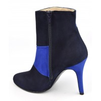 Bottines hauts taloins, cuir daim bleu, MI-408