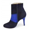 Bottines hauts taloins, cuir daim bleu, MI-408