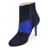 Bottines hauts taloins, cuir daim bleu, MI-408