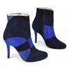 Bottines hauts taloins, cuir daim bleu, MI-408