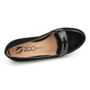 Mocassins, plats, cuir daim et velour, noir, ZC0198, Zoo Calzados