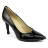 Chaussure, escarpins, femme petite pointure, F1058, Brenda Zaro, cuir verni, noir, vue diagonale