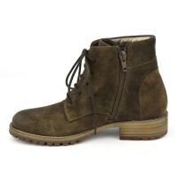 Bottines lacets cuir velour vieilli, taupe, Forest, Nimal