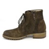 Bottines lacets cuir velour vieilli, taupe, Forest, Nimal