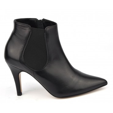 Bottines femme, cuir mat noir, 17511 petites pointures, Pierre Cardin