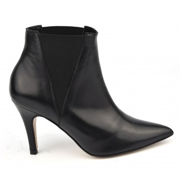 Bottines femme, cuir lisse noir, 17539, petites pointures, Pierre Cardin