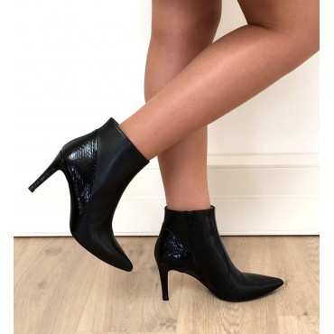 Bottines,  cuir mate, noires, Brenda Zaro, femmes petites pointures, Funk, F97560