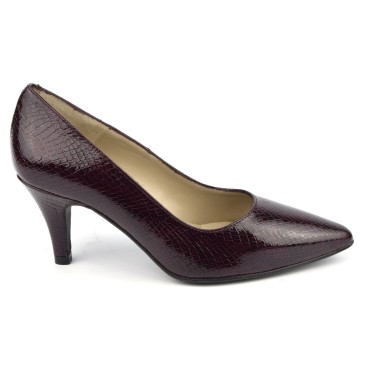 Escarpins cuir croco verni bordeaux, Lise, F97803D, petites tailles