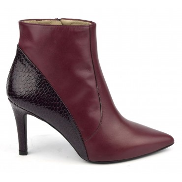 Bottines,  cuir mate, bordeaux, Brenda Zaro, femmes petites pointures, Funk, F97560