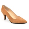 Chaussure, escarpins, femme petite pointure, F97803, Brenda Zaro, daim cognac, vue diagonale