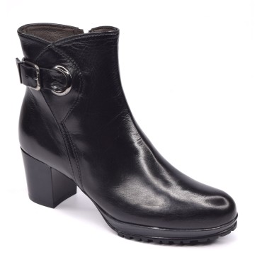 Bottines Cuir Lisse Noir, 5047, Plumers