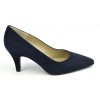Chaussure, escarpins, femme petite pointure, F97803D, Lise, daim, bleu marine, vue profil