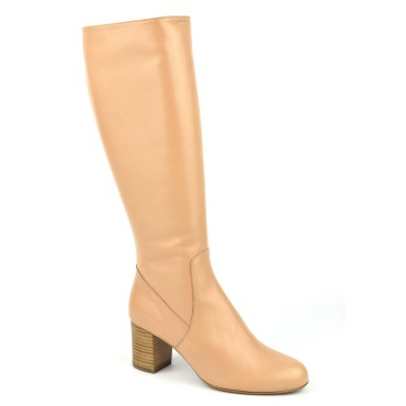 Bottes Cuir Lisse Nude, T2515, Brenda Zaro