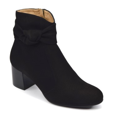 Bottines Cuir Suédine Noir, F3911, Brenda Zaro