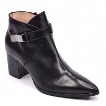 Bottines Cuir Lisse Noir, F3492, Brenda Zaro