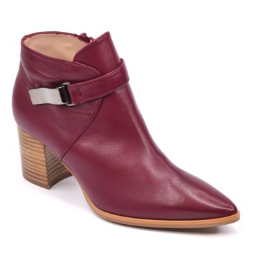 Bottines Cuir Lisse Bordeaux, F3492, Brenda Zaro