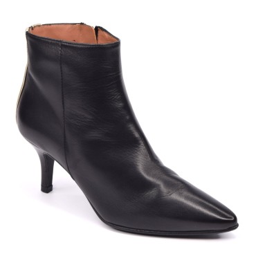 Bottines Cuir Lisse Noir, F1776A, Brenda Zaro