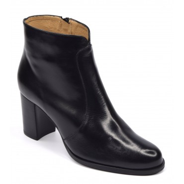 Bottines Cuir Lisse Noir, F3897, Brenda Zaro