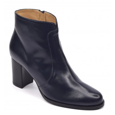 Bottines Cuir Lisse Bleu Marine, F3897, Brenda Zaro