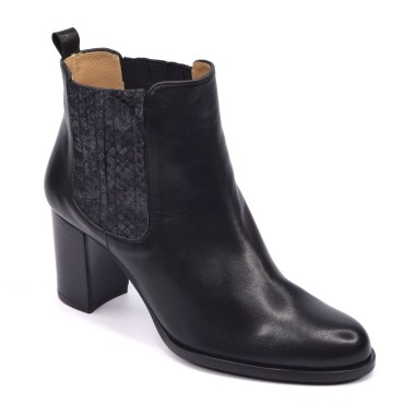 Bottines Cuir Lisse Noir, F3898, Brenda Zaro