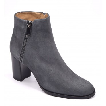 Bottines Cuir Suédine Gris, F3899, Brenda Zaro