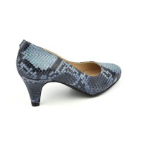 Escarpins, Cuir Style Python, Bleu, F96136, Brenda Zaro