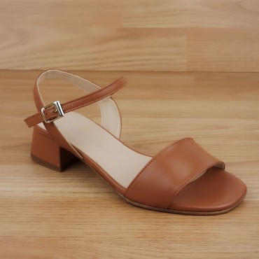 Project Cece | Talina Umber Brown Vegan Leather Sandals