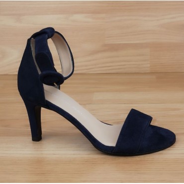 Sandales Cuir suédine Bleu Marine, F3649A, Brenda Zaro