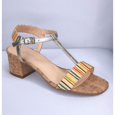 Sandales Cuir Multicolore, F2697A, Brenda Zaro