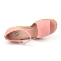 Sandales Compensées, Cuir Suédine Rose, XA0287J, Xaira