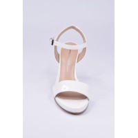 Sandales Habillées, Cuir Verni Blanc, F2674, Brenda Zaro