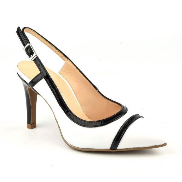 Zapatos de tacón de temporada, blanco y negro, Brenda Zaro